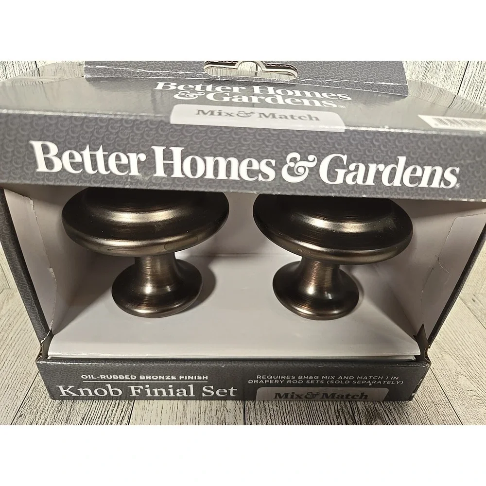 Knob Finial Set Oil Rubbed Bronze Finish Better Homes & Gardens for Curtains #2